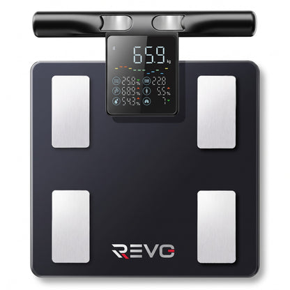 Balance Connectée REVO Physia 50 – Impédancemètre 8 Électrodes, 50 Mesures Corporelles & Analyse Segmentaire
