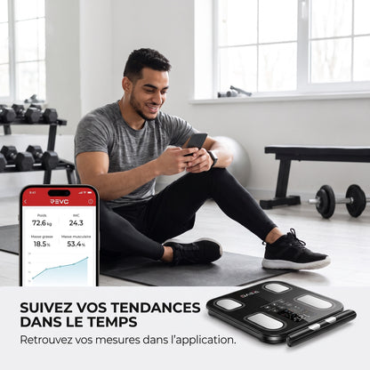 Balance Connectée Impédancemètre REVO Soma 8 – 8 Électrodes, Analyse Corporelle & Suivi via Application