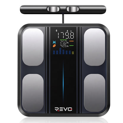 Balance Impédancemètre Connectée REVO Syntra 8 – 8 Électrodes, Analyse Corporelle 50+ Indicateurs & Bluetooth