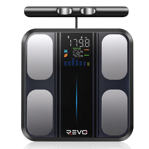 Balance Impédancemètre Connectée REVO Syntra 8 – 8 Électrodes, Analyse Corporelle 50+ Indicateurs & Bluetooth