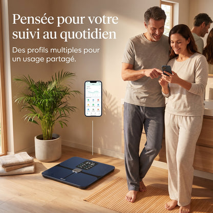 Balance Impédancemètre Connectée REVO Vitalis 50 – 8 Électrodes, 50 Mesures Corporelles & Capacité 180 kg