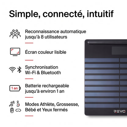 Balance Connectée REVO Scana 200 – Analyse Corporelle Segmentaire, ECG 6 Dérivations, Wi-Fi & Bluetooth