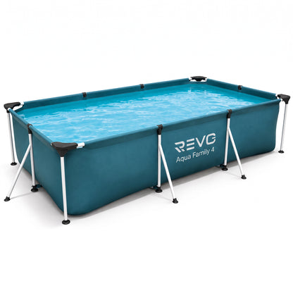 Piscine Hors-Sol Rectangulaire REVO Aqua Family 4 – 400 × 211 × 81 cm – 5 700 L – Filtration à Cartouche