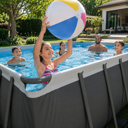 Piscine Hors-Sol Rectangulaire REVO Aqua Pro 5 – 549 × 274 × 132 cm – 17 203 L – Filtre à Sable – Échelle & Bâche Incluses