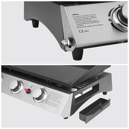 Plancha au gaz REVO Brasa – 3 brûleurs 7,5 kW – Acier noir – Butane/Propane