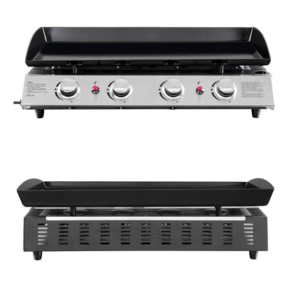 Plancha au gaz REVO Valencia – 4 brûleurs 10 kW Butane/Propane avec plaque en acier émaillé